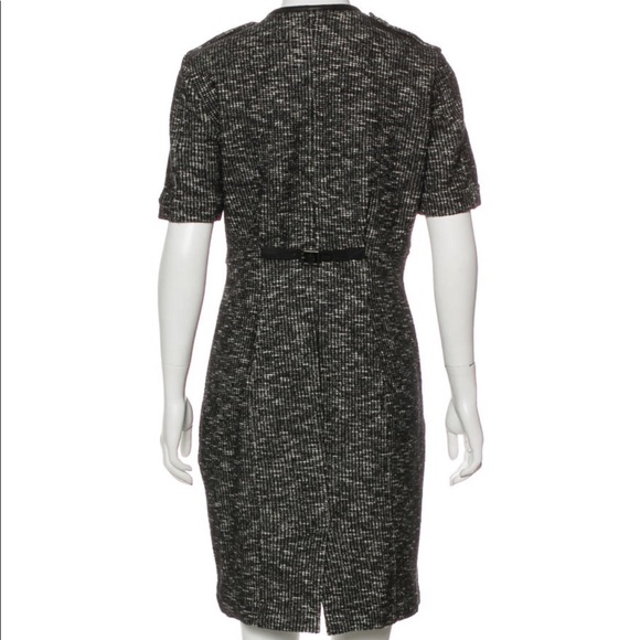 Burberry Brit Wool Tweed Leather Mid Dress - Picture 2 of 6